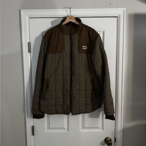 Howler Bros Olive Quilted Jacket with Brown Accents - Outdoor Lightweight Coat